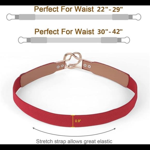 Women Skinny Belt for Dresses Retro Stretch Ladies Waist Belt Plus Size Set of 4